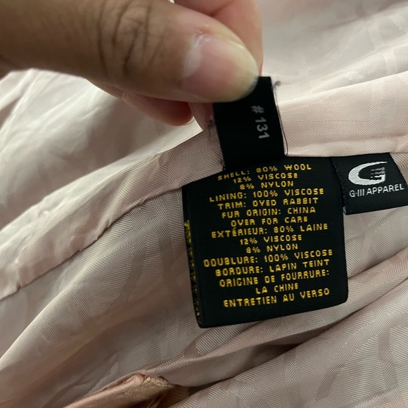 Cole Haan Wool Rabbit Fur Coat - Picture 5 of 6